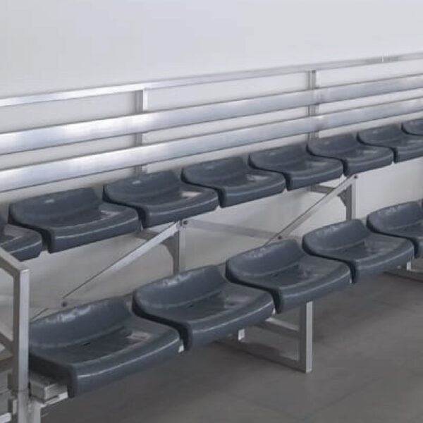 2 – 6 Row Bleacher With Plastic Seat And Inside Staircase